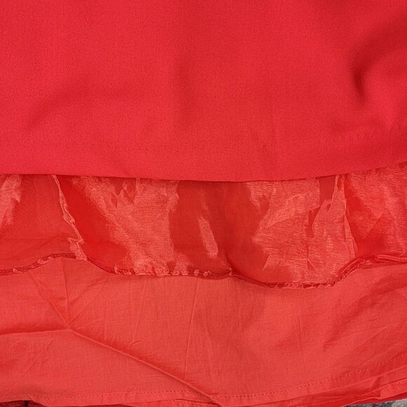 Minuet Organza Mini Dress Juniors Large Red Ruffle Dainty Coquette Flowy Evening - Picture 11 of 12